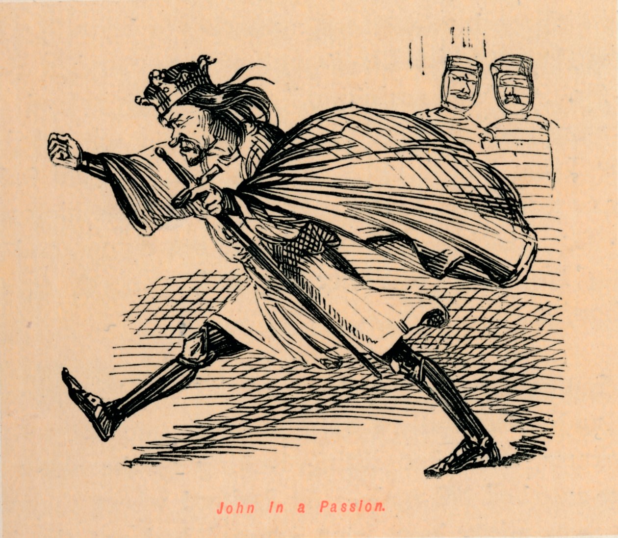 John in einer Leidenschaft, um 1860 von John Leech