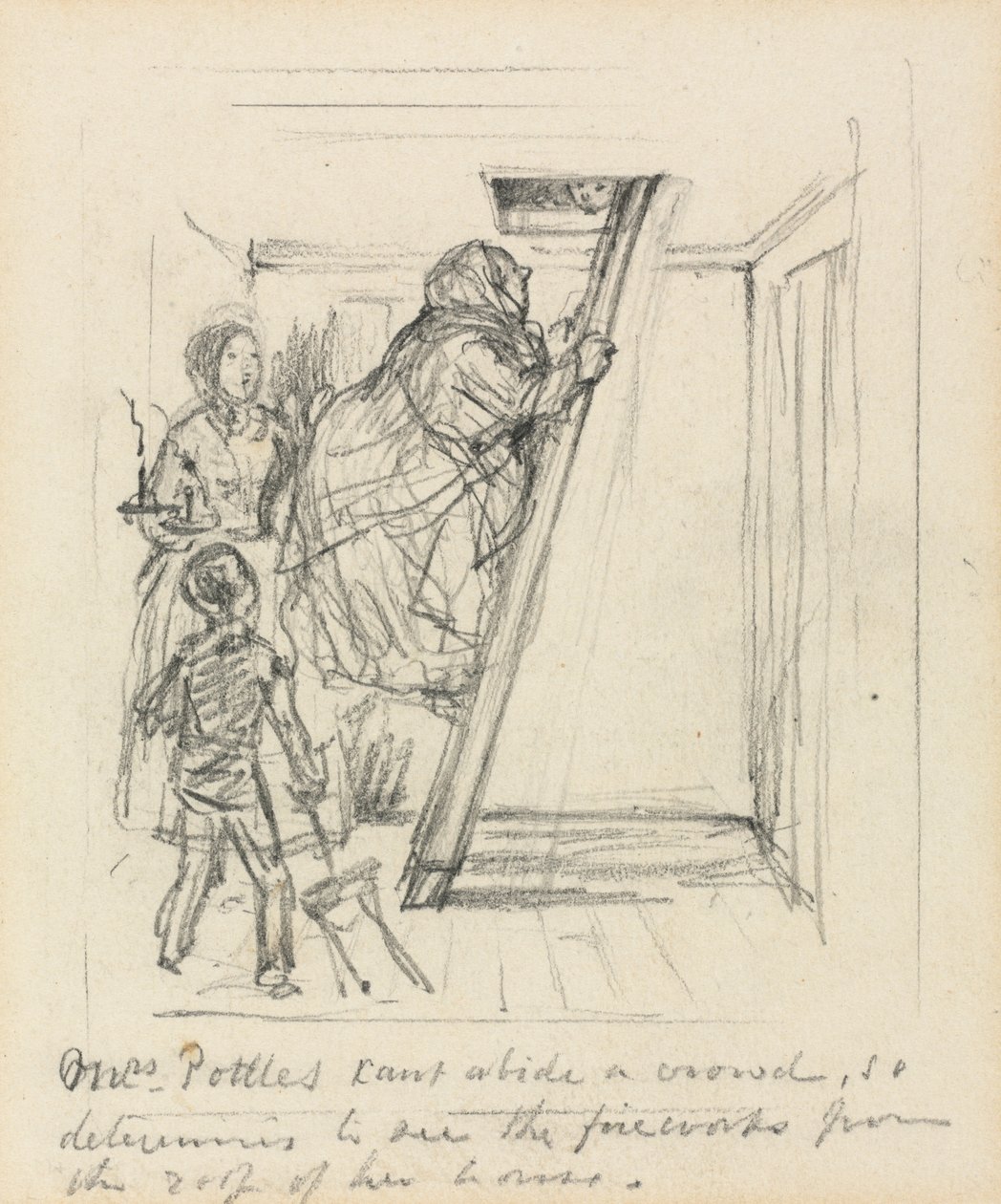 "Mrs. Pottles kann keine Menschenmenge ertragen" von John Leech