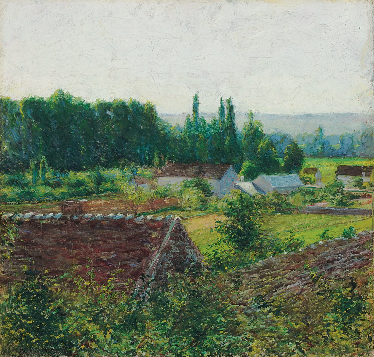 Bauernhäuser in Giverny, ca. 1890 von John Leslie Breck