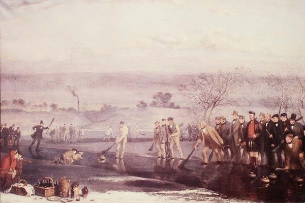 Curling am Rowyards Loch von John Levack