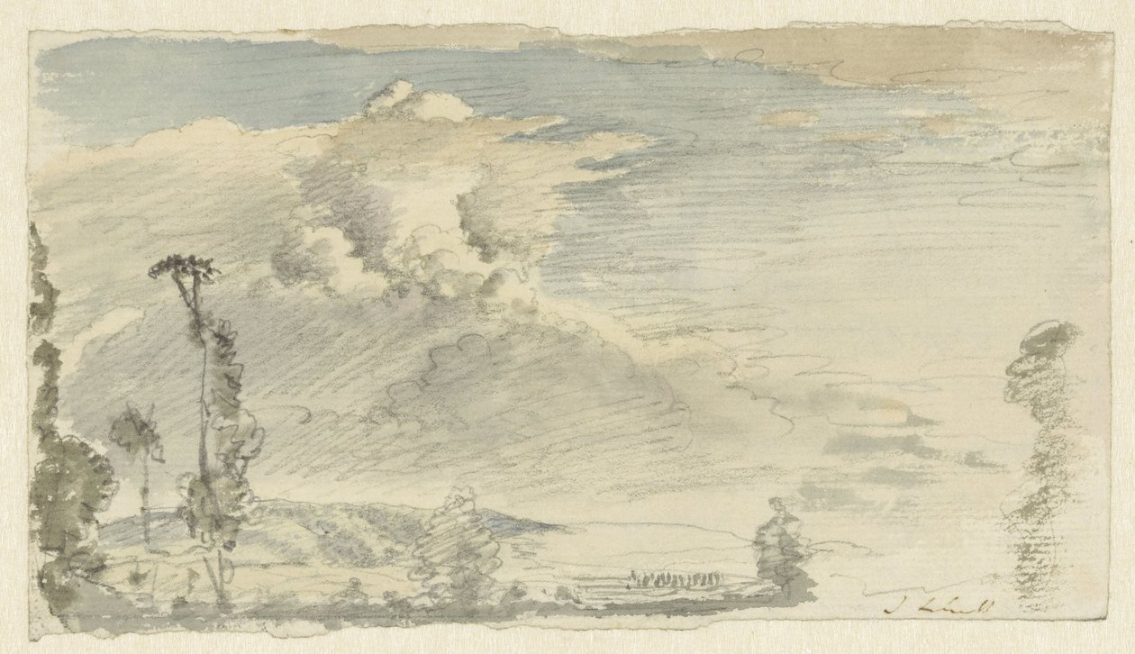 Wolken über einer Hügellandschaft von John Linnell (II)
