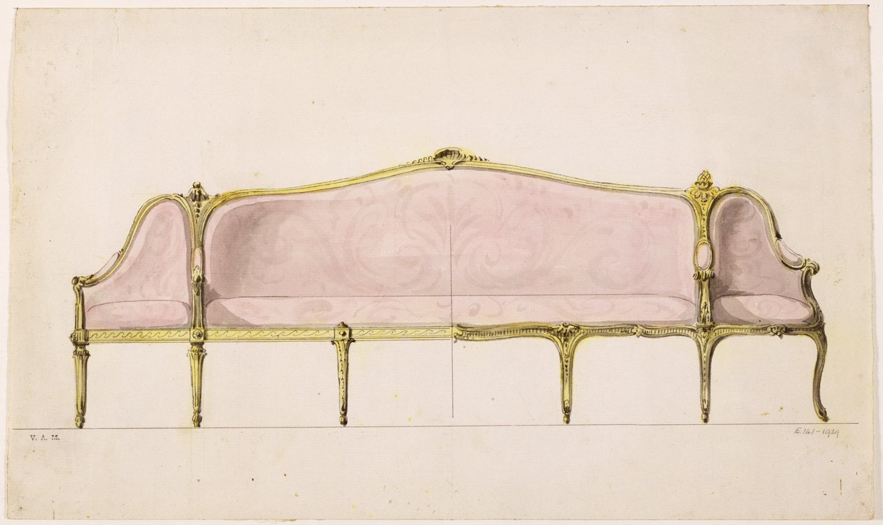 Entwurf für ein Sofa von John Linnell