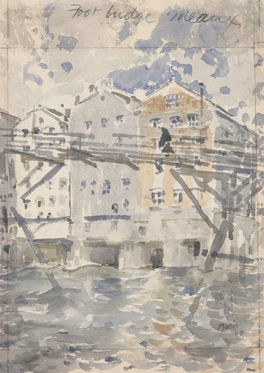 Die kleine Fußgängerbrücke, Meaux von John Marin
