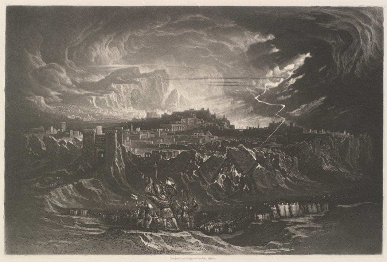Fall der Mauern von Jericho von John Martin