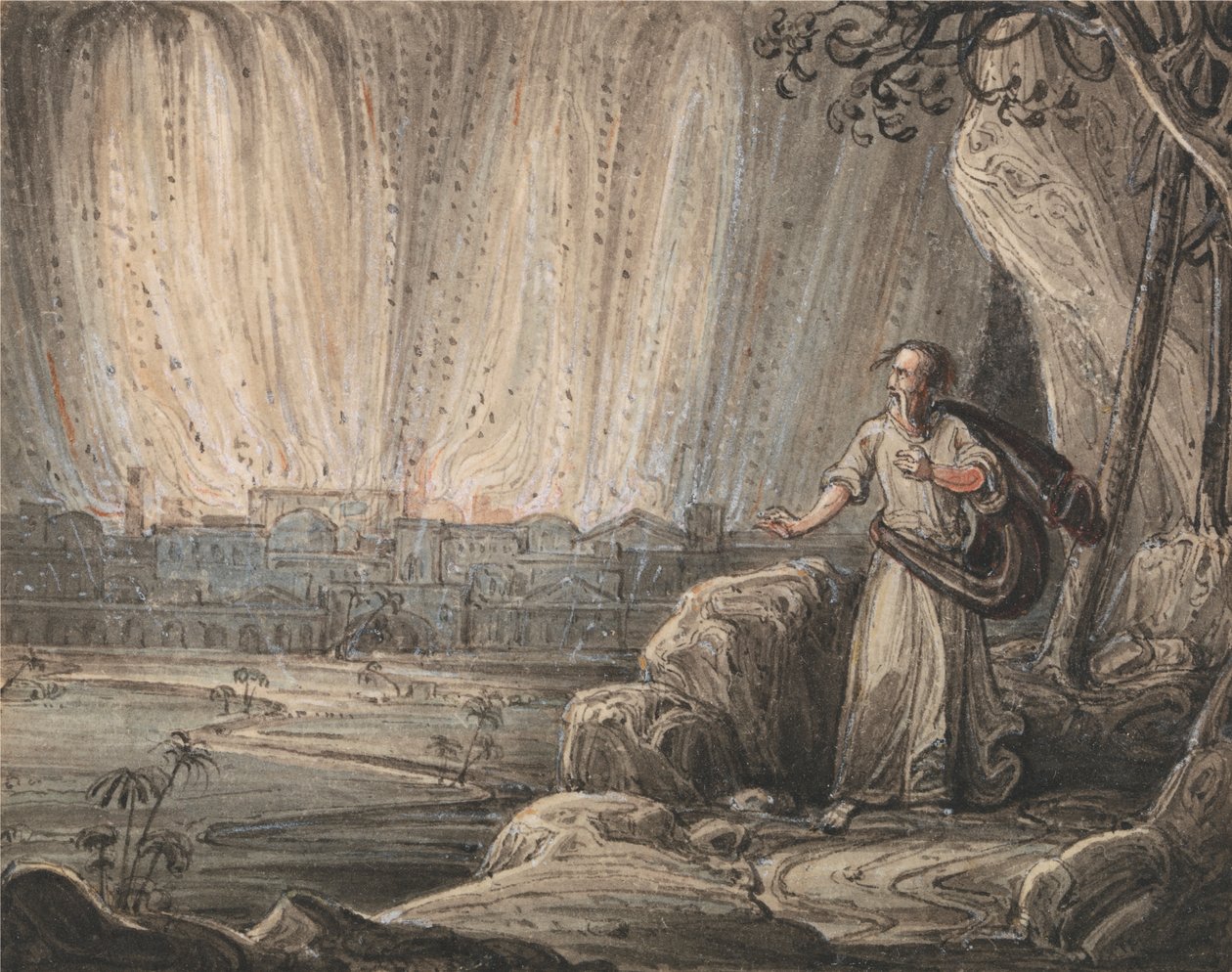 Lot flieht aus Sodom von John Martin