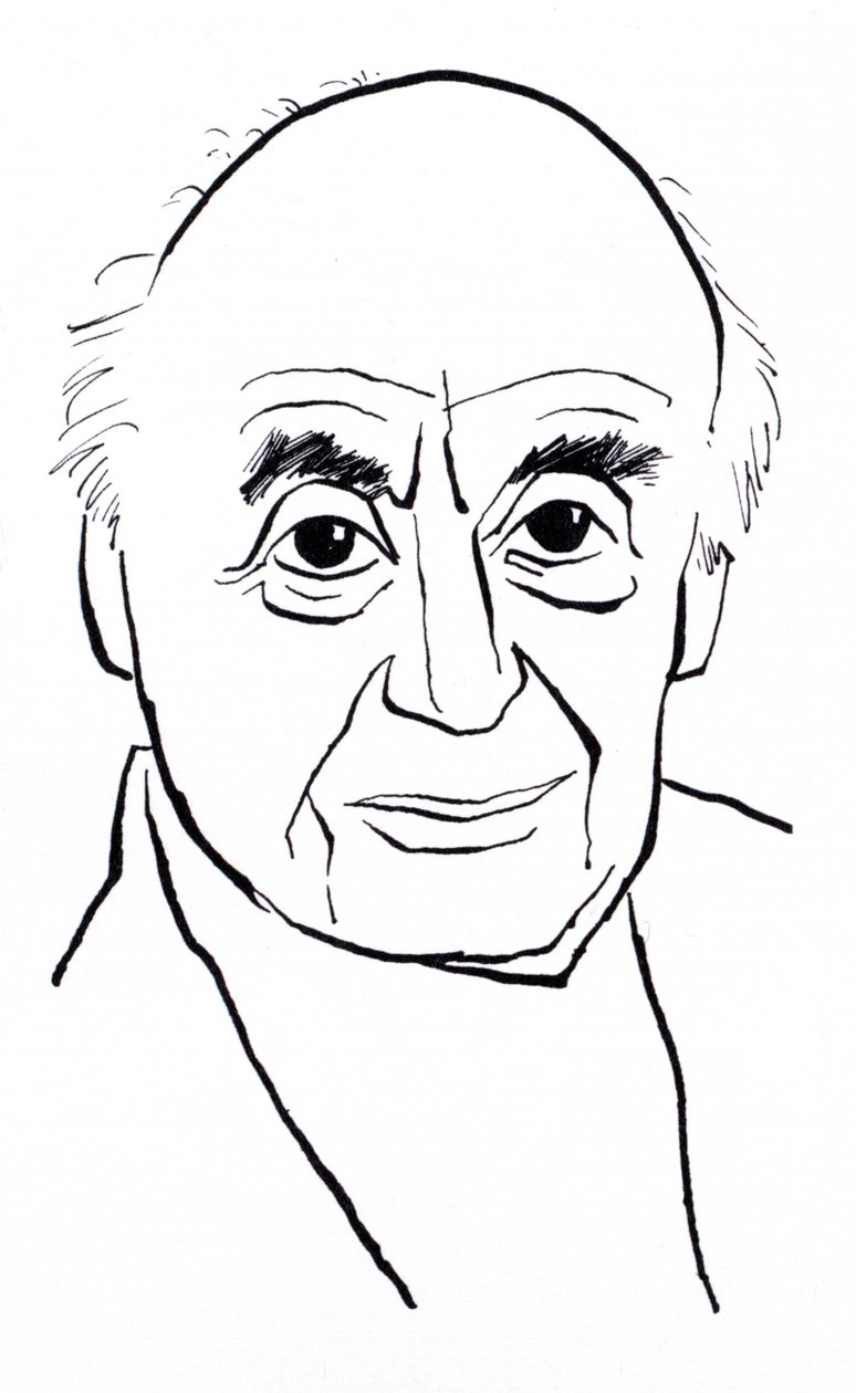 Berthold Goldschmidt, Karikatur von John Minnion