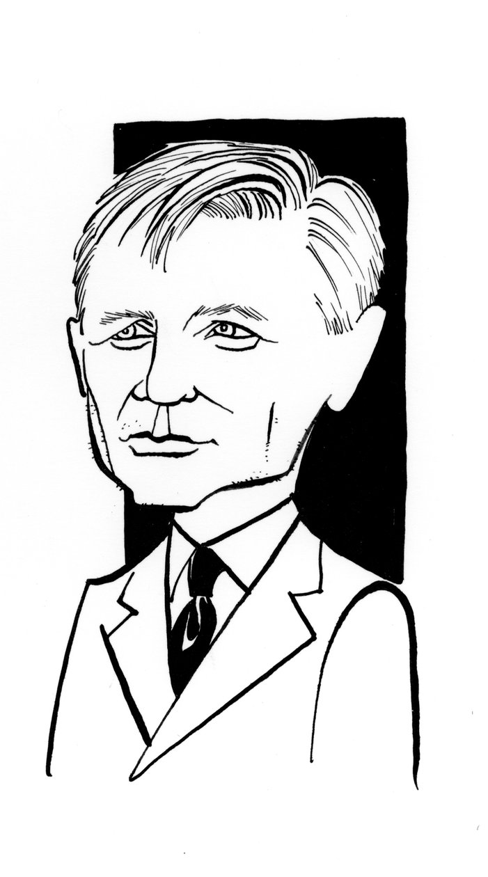Daniel Craig Karikatur, englischer Schauspieler von John Minnion