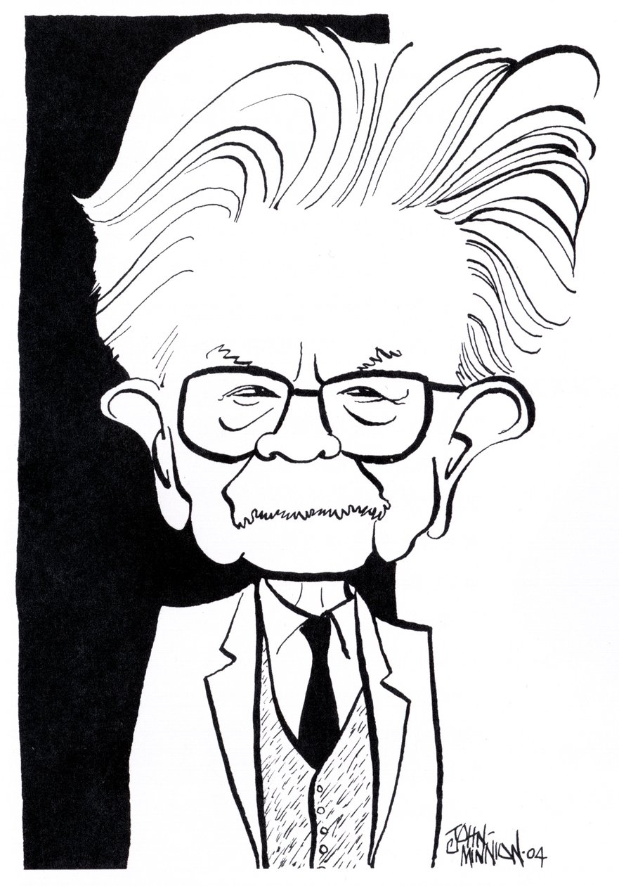 Elias Canetti, Karikatur von John Minnion