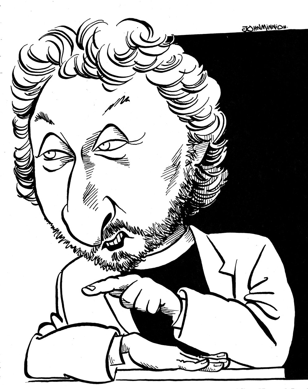 Howard Jacobson Karikatur, britischer Autor von John Minnion