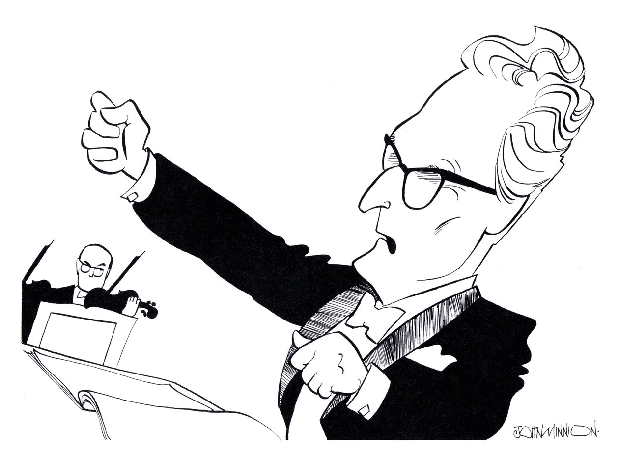 Otto Klemperer, Karikatur von John Minnion
