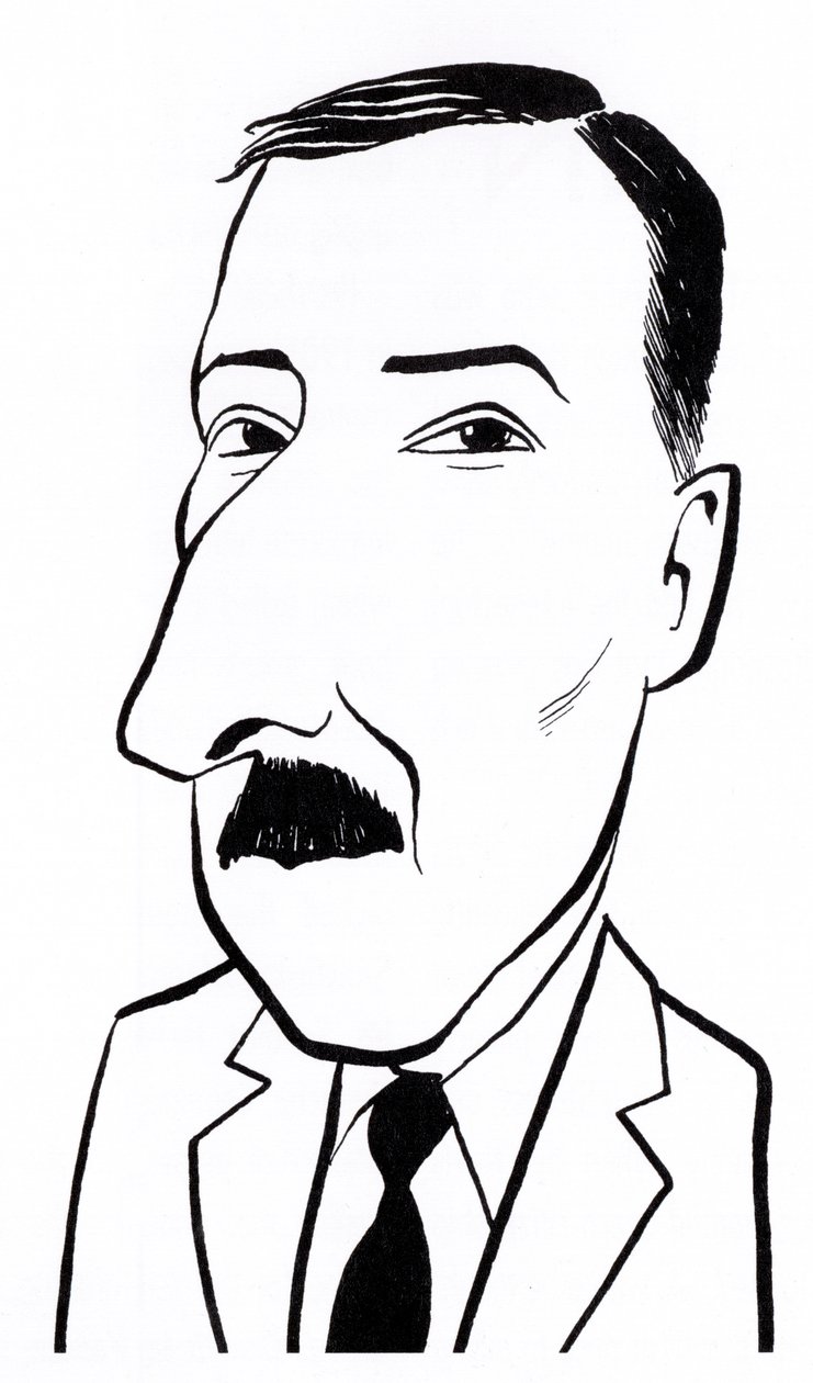 Stefan Zweig - Karikatur von John Minnion