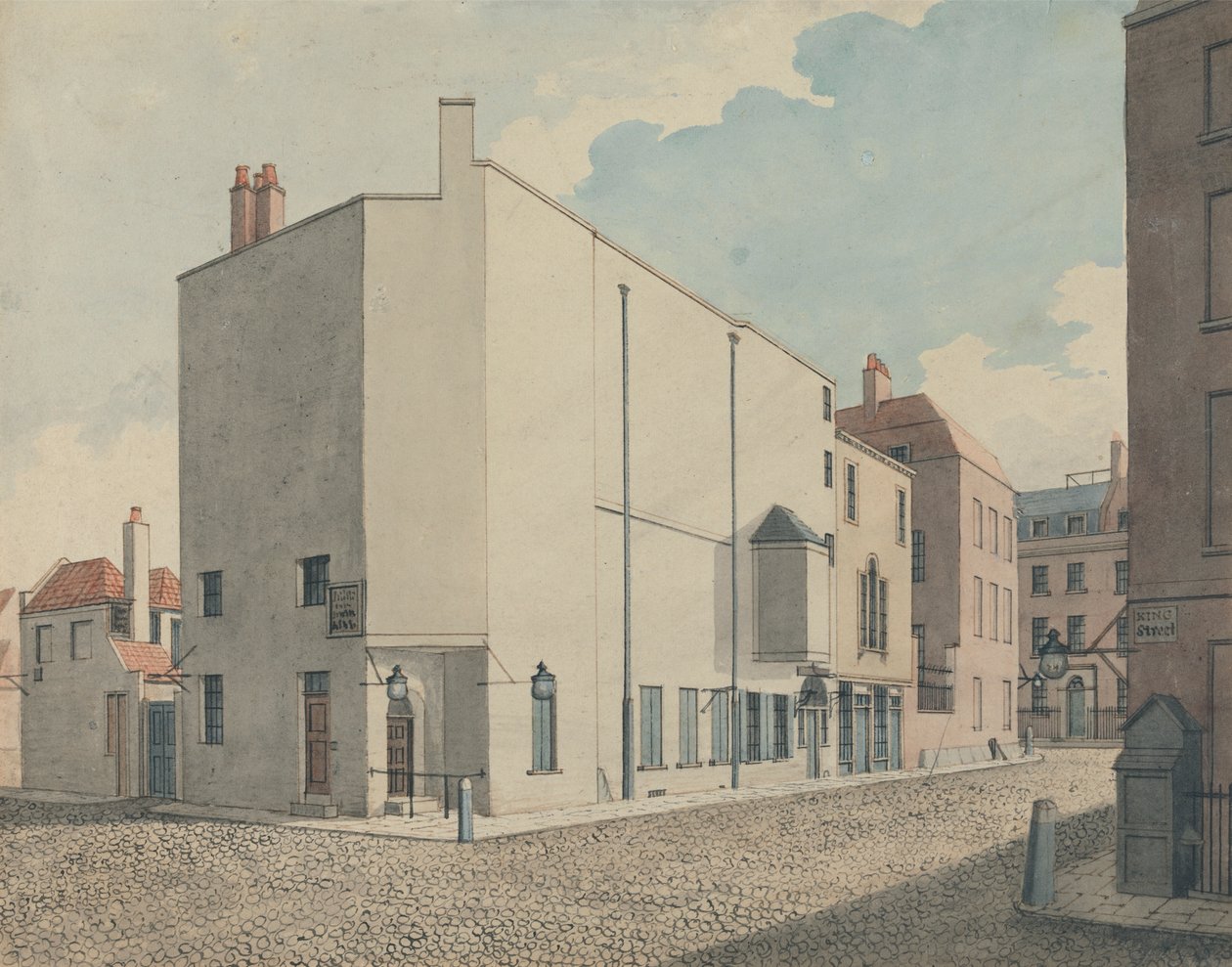 Argyll Concert Rooms, Regent Street, London: Perspektive von John Nash