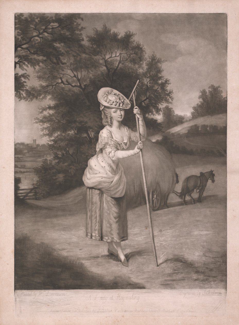 Eine Dame beim Heumachen von John Raphael Smith