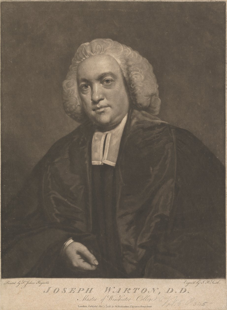 Joseph Warton, Direktor des Winchester College von John Raphael Smith
