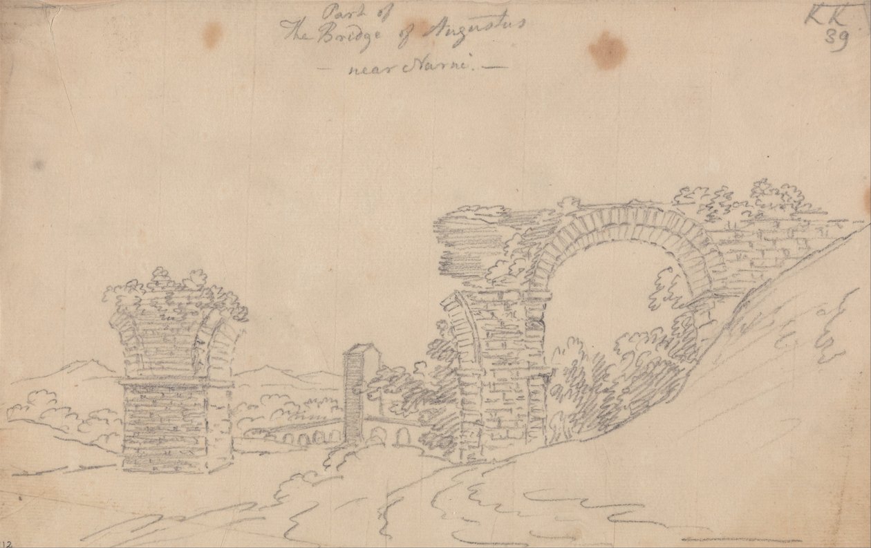 Die Brücke des Augustus bei Narni von John Robert Cozens
