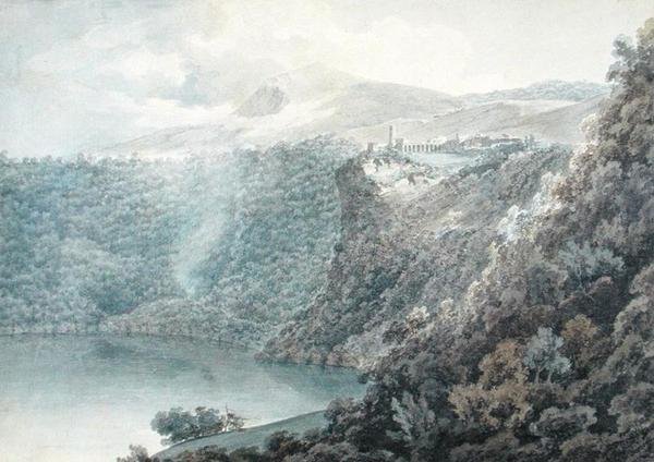 Der See und die Stadt Nemi von John Robert Cozens