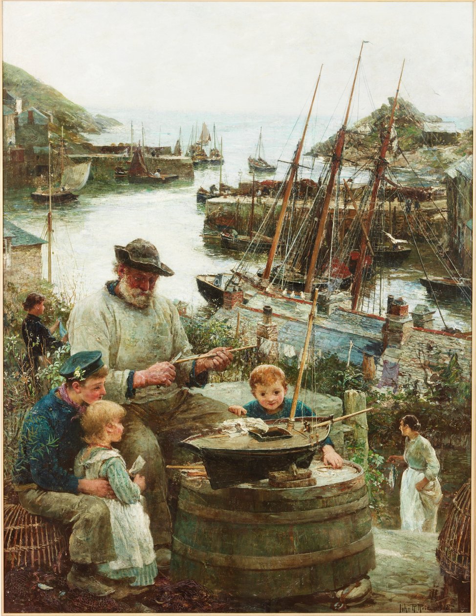 Schiffsmodellbauer mit Hafen, 1908 von John Robertson Reid
