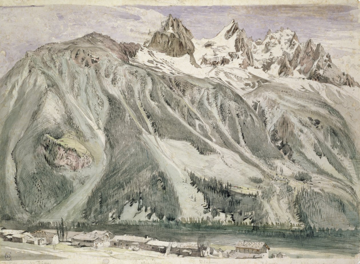 Aiguilles von Chamonix, 1849 von John Ruskin