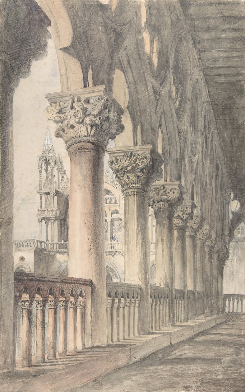 Loggia des Dogenpalastes, Venedig, 1849-50 von John Ruskin