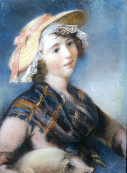 Mädchen mit Schwein von John Russell