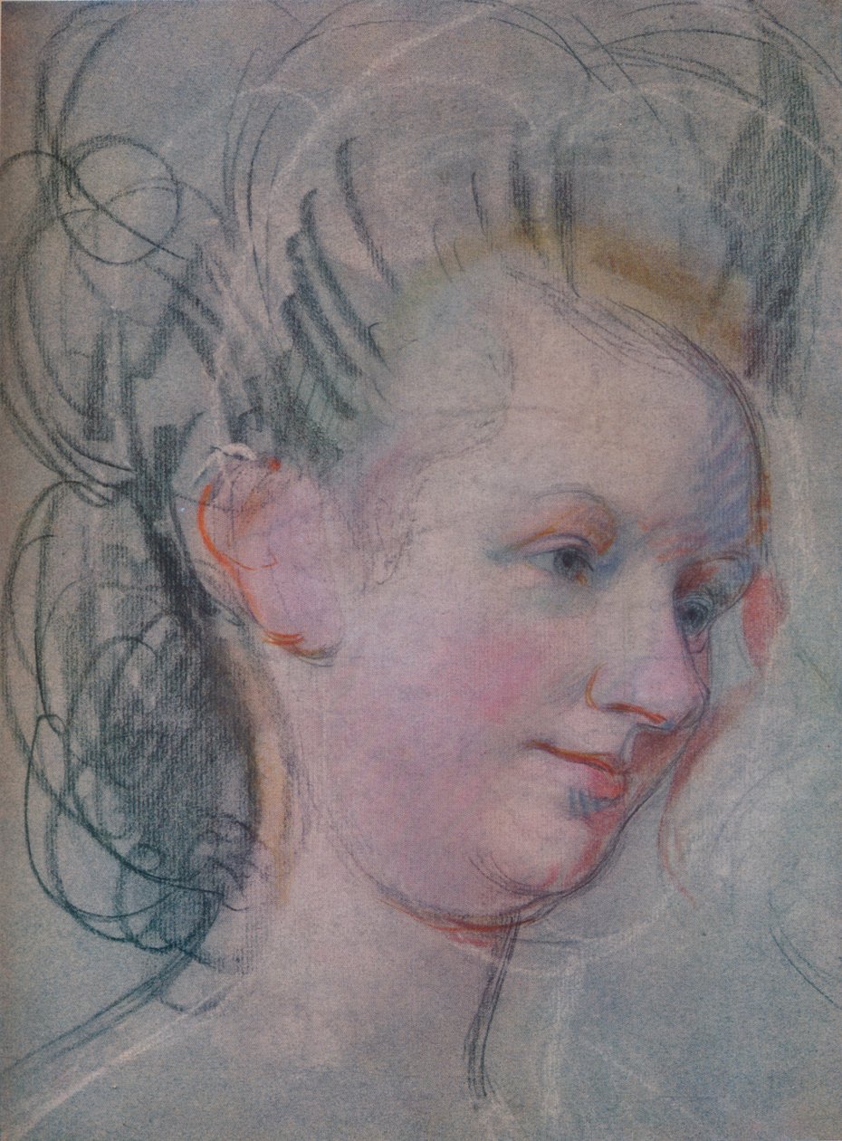 Skizze eines Damenkopfes, um 1791 von John Russell