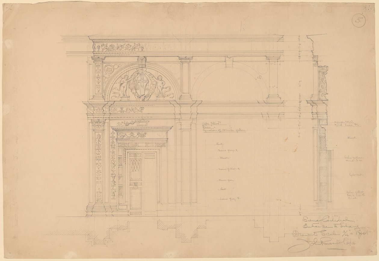 Siena-Kathedrale, Eingang zur Bibliothek von John Russell Pope
