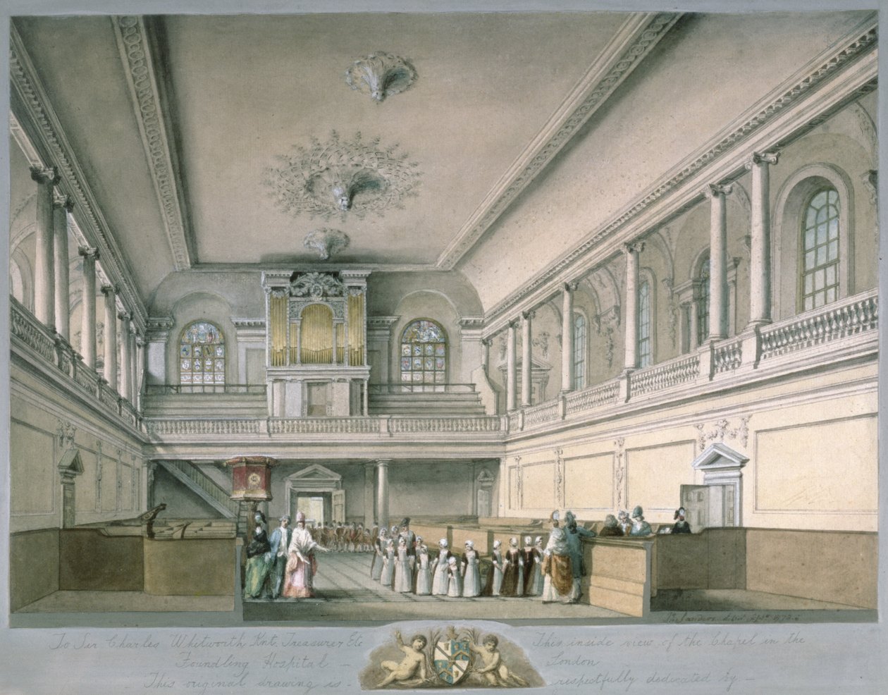Die Kapelle des Findelhauses nach Westen blickend, 1773 von John Sanders