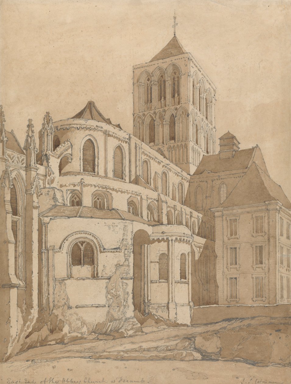 Abteikirche in Fecamp, Normandie von John Sell Cotman