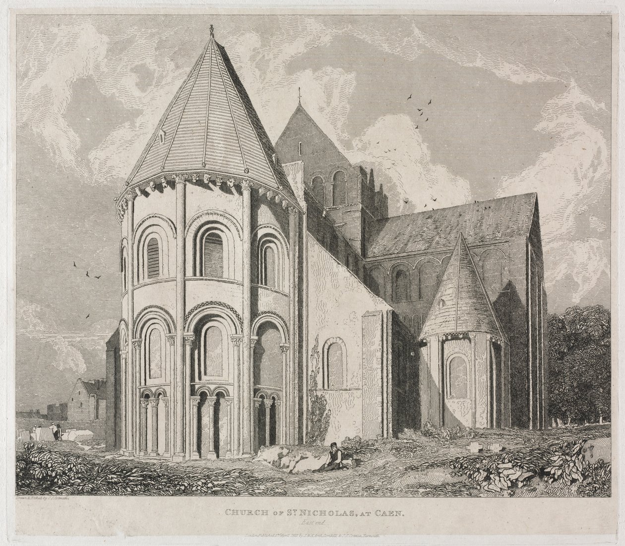 Kirche St. Nikolaus in Caen von John Sell Cotman