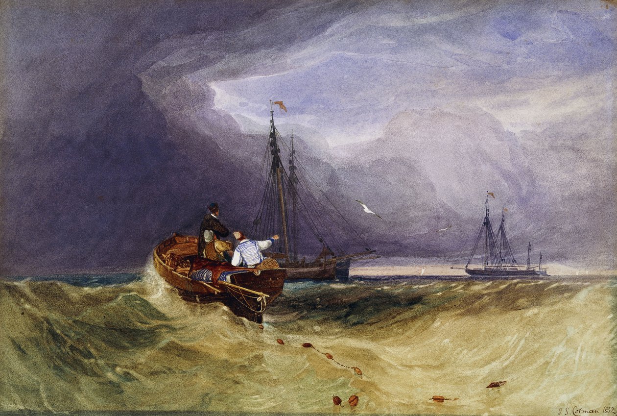 Fischerboote vor Yarmouth, 1832 von John Sell Cotman
