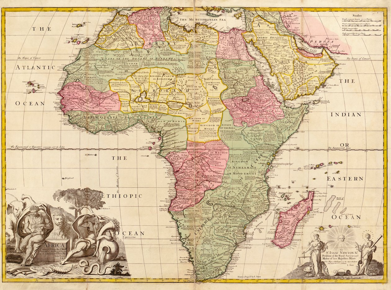Afrika, aus Moderne Geographie, ca. 1725 von John Senex