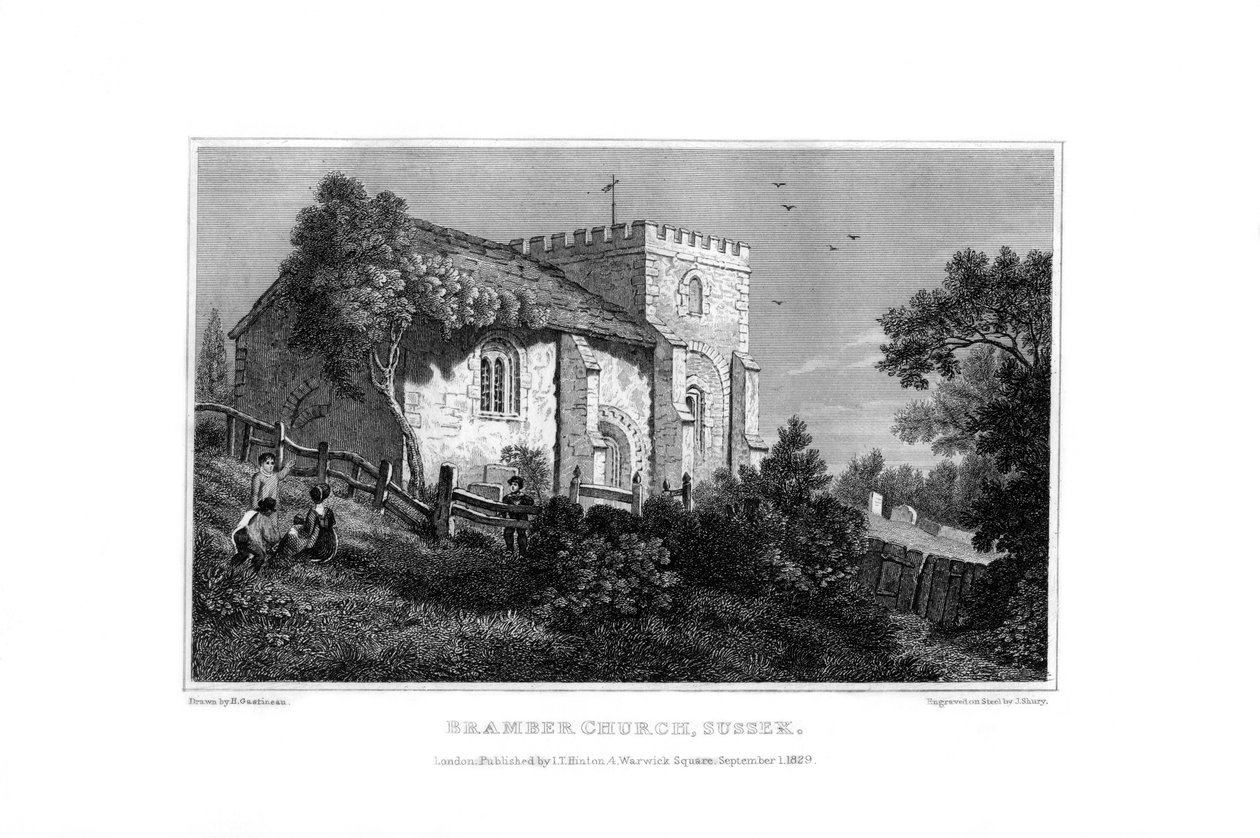 Bramber Kirche, West Sussex, 1829 von John Shury
