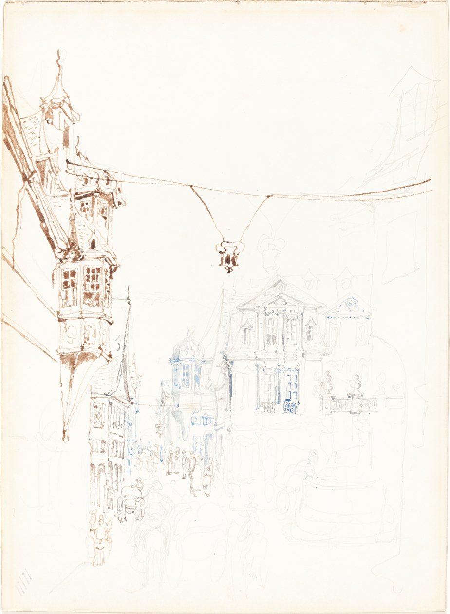 Kontinentale Straßenszene von John Skinner Prout