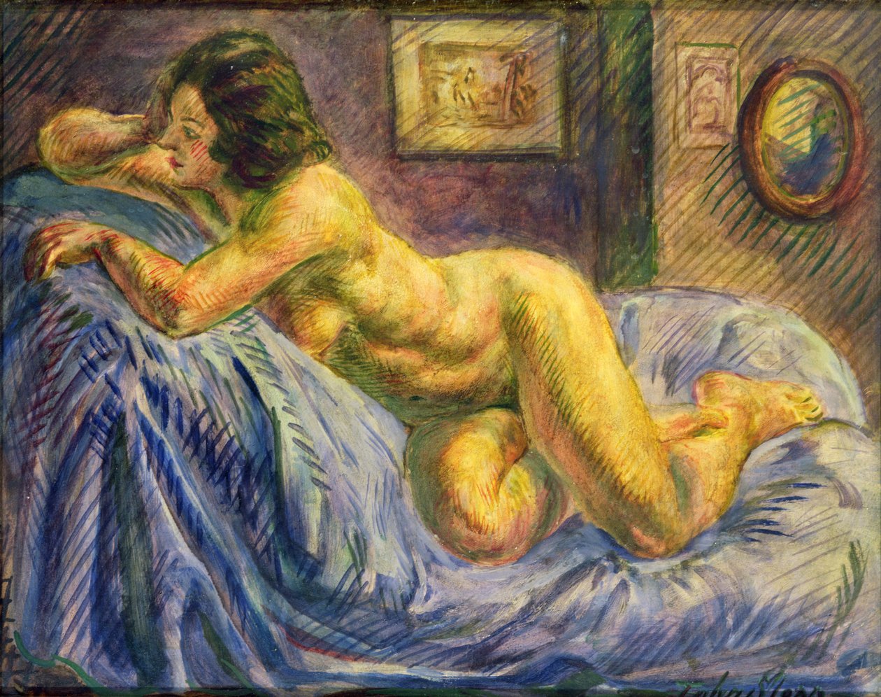 Akt auf Blau von John Sloan