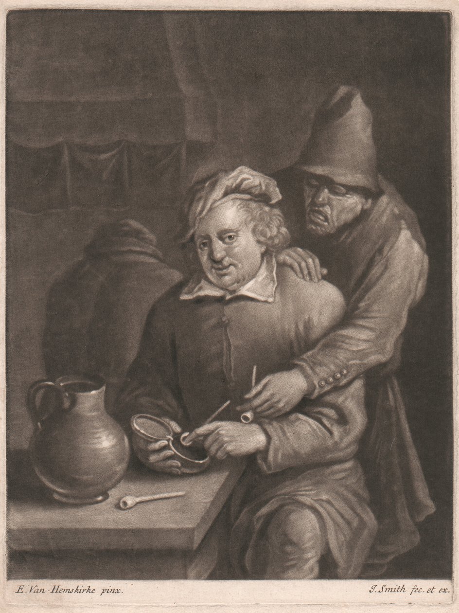 Ein Raucher am Tisch von John Smith