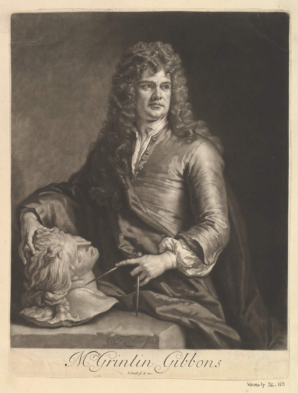 Porträt von Grinling Gibbons von John Smith 2
