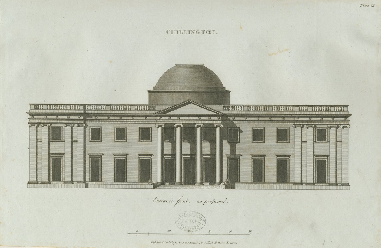 Chillington Hall: Gravur von John Soane