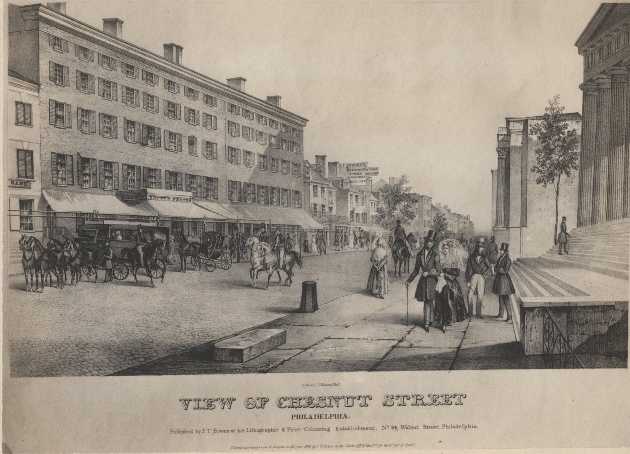 Ansicht der Chesnut Street, Philadelphia von John T. Bowen