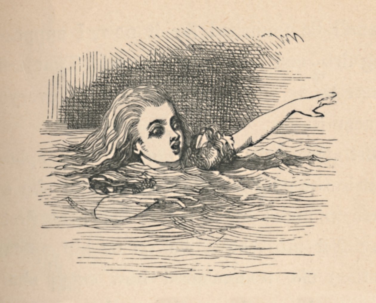 Alice in einem Meer von Tränen, 1889 von John Tenniel