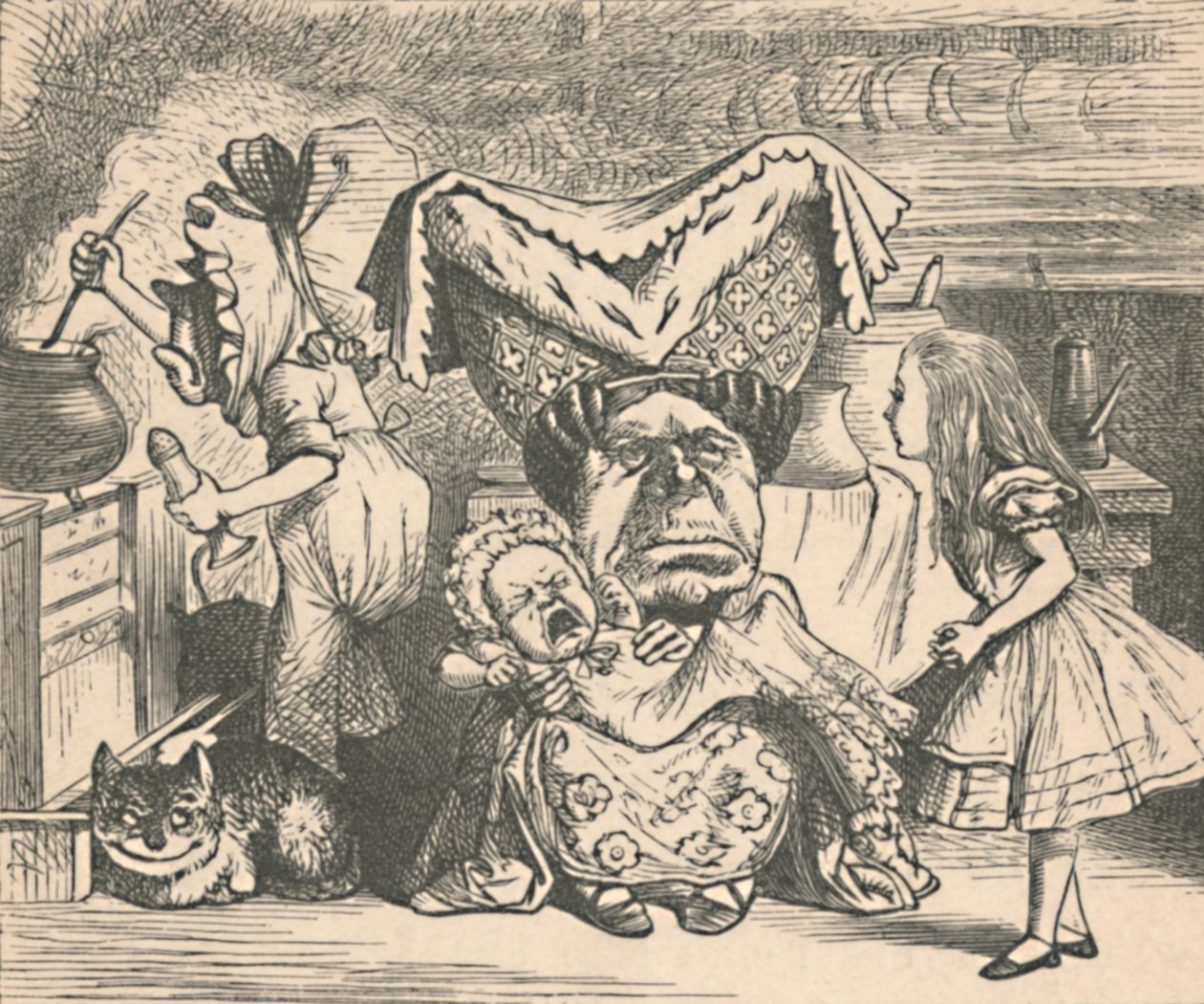 Alice, die Herzogin und das Baby von John Tenniel