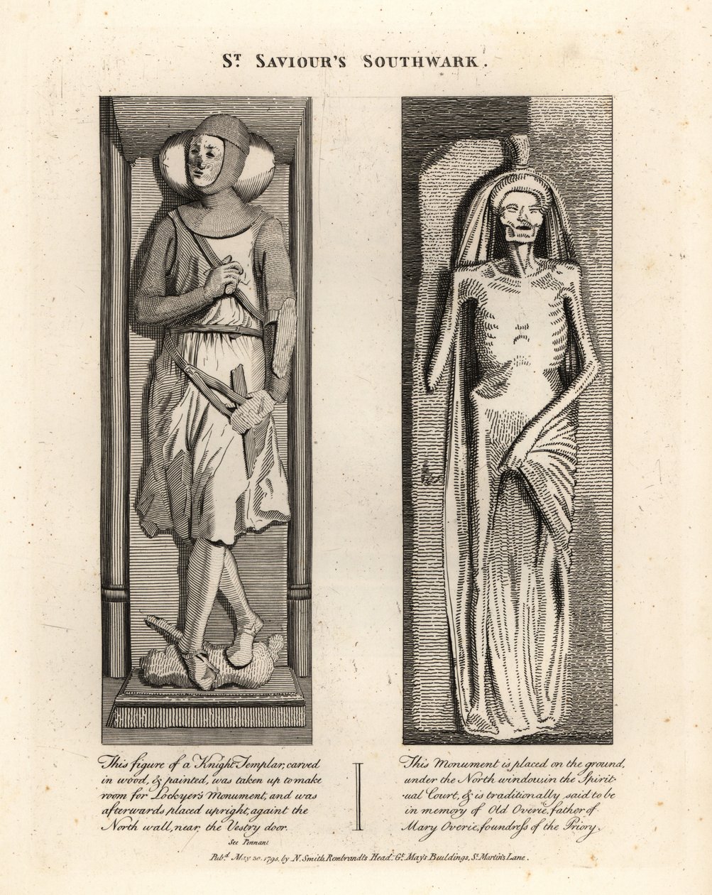 Grabfiguren in St. Saviour’s Southwark von John Thomas Smith