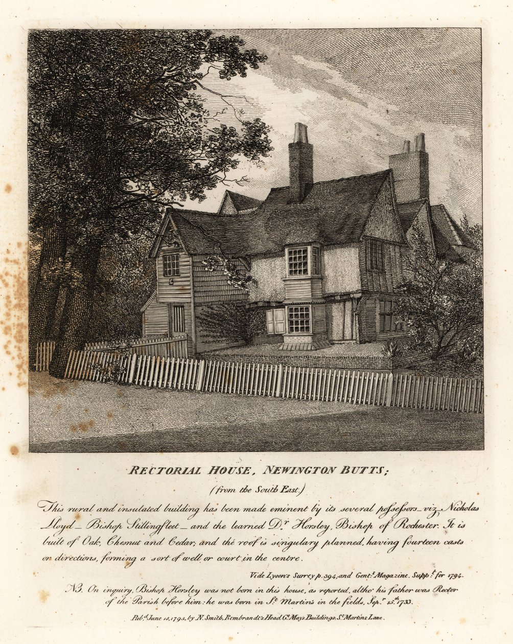 Rektorhaus, Newington Butts von John Thomas Smith