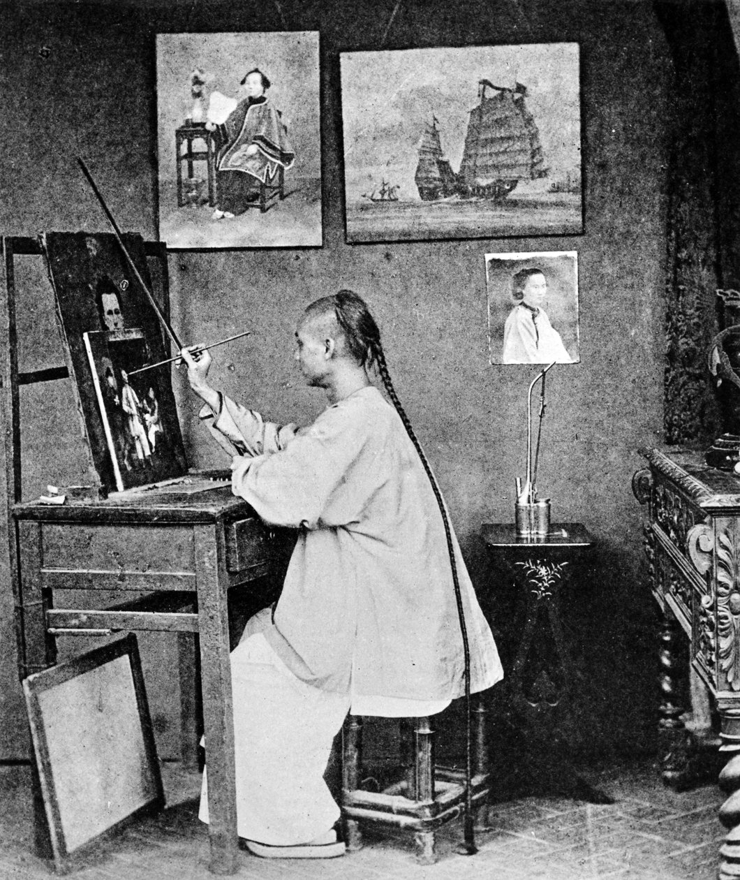 Lumqua, ein Künstler aus Hongkong, ca. 1870 von John Thomson