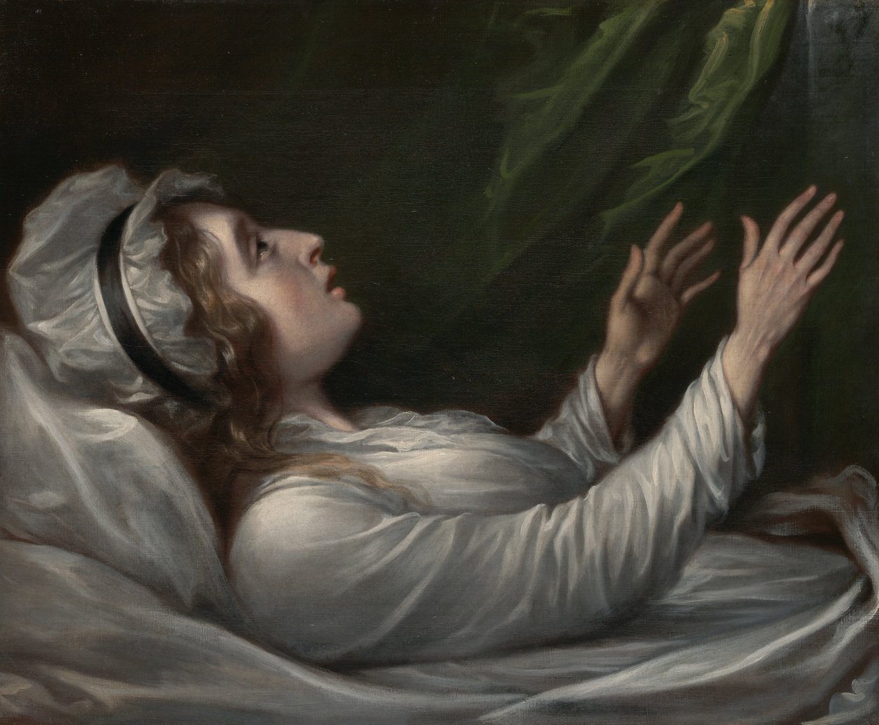 Sarah Trumbull auf ihrem Sterbebett von John Trumbull