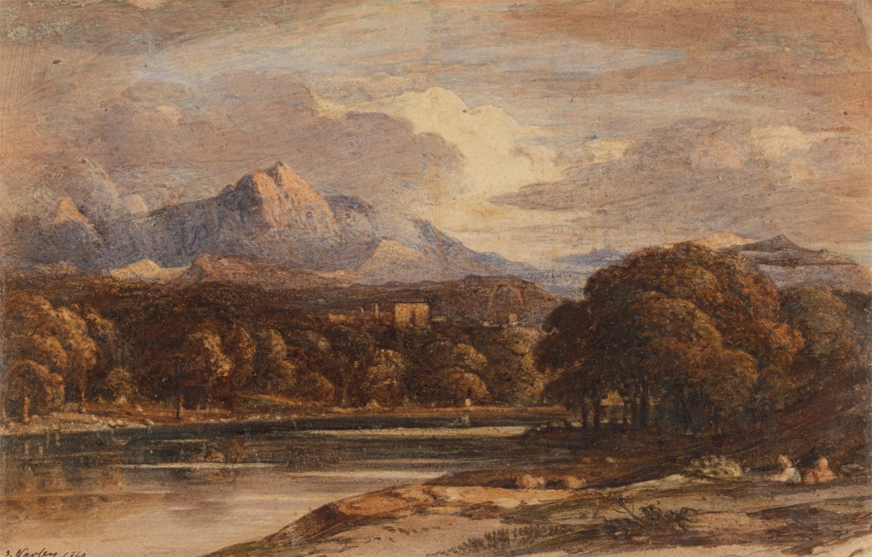 Gebirgslandschaft mit See von John Varley