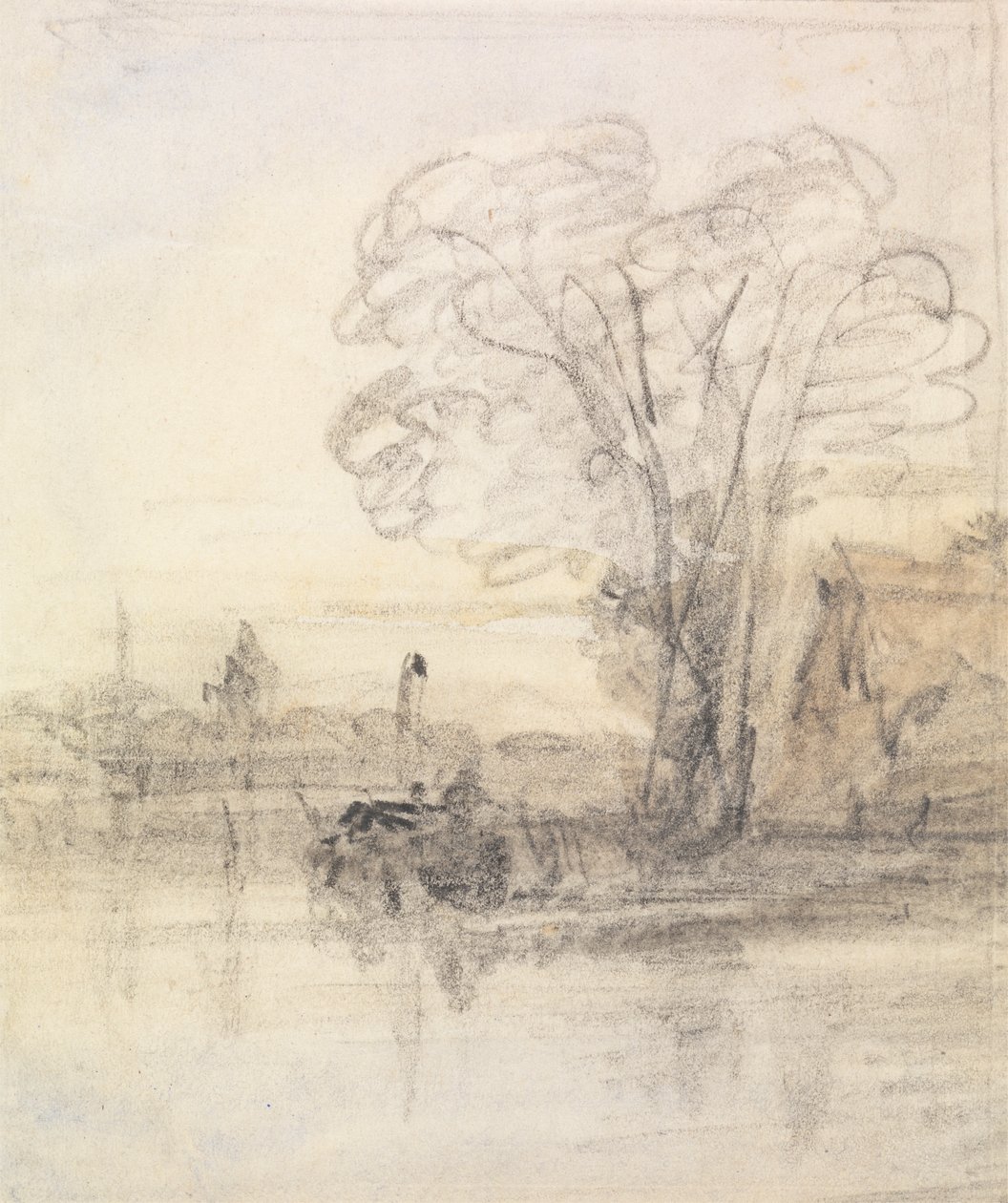 Bäume über einem Fluss von John Varley