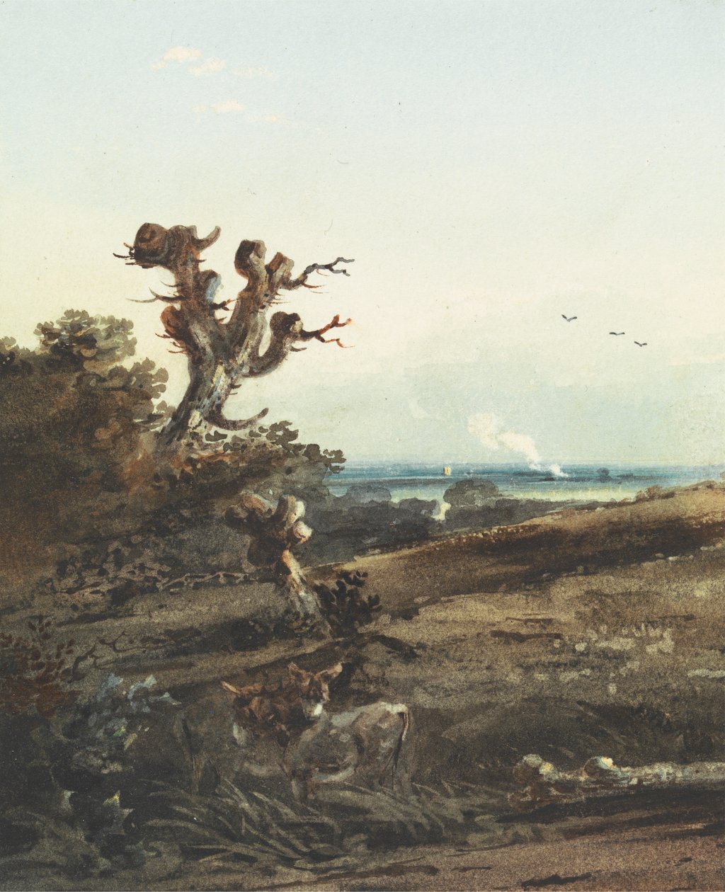 Zwei Esel in einer Landschaft von John Varley