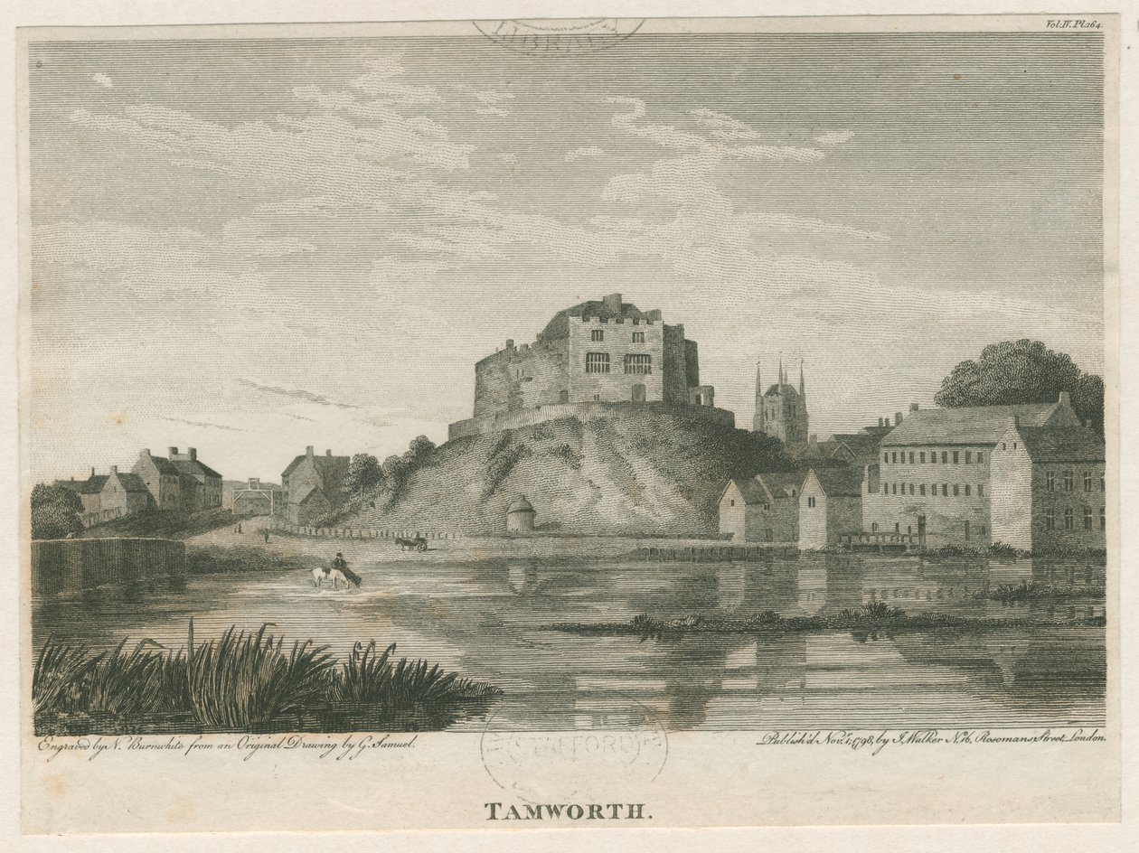 Tamworth Castle: Gravur, undatiert [ca. 1798] von John Walker