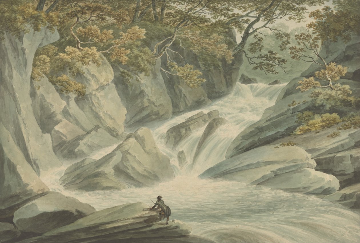 Hafod: Oberer Teil des Wasserfalls von John Warwick Smith