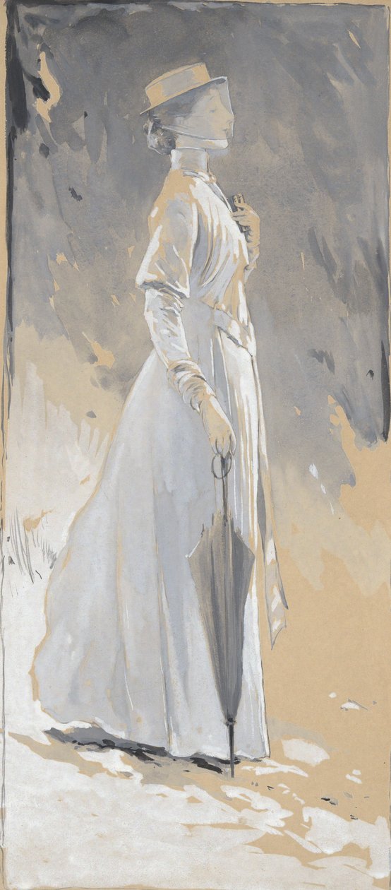 Junge Frau in Weiß: Miss Cynthia von John White Alexander